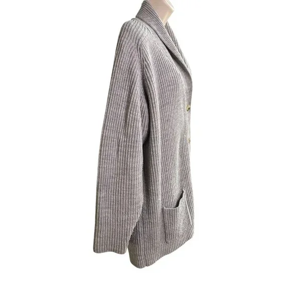 Outside Influence Gray Ribbed Knit Cardigan Sweater Pockets Plus Size 2X  u - Picture 4 of 12